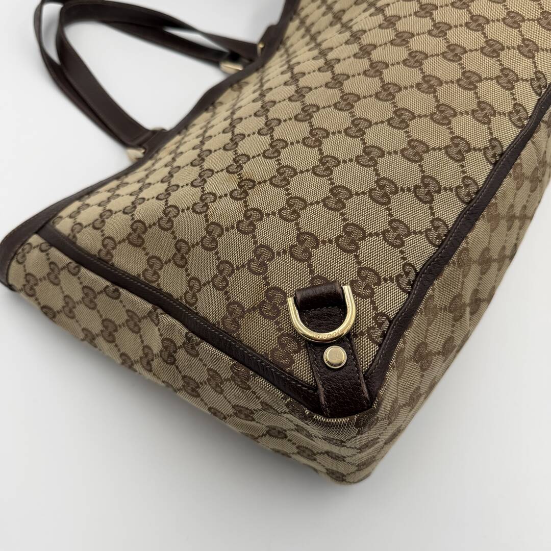 Gucci GG Canvas Abbey D-Ring Brown Tote Bag