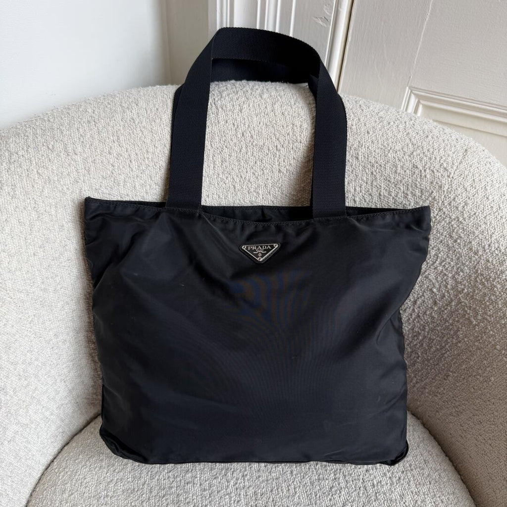 Prada Nylon Tesutto Black Tote Bag
