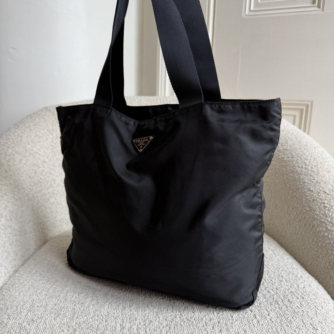 Prada Nylon Tesutto Black Tote Bag