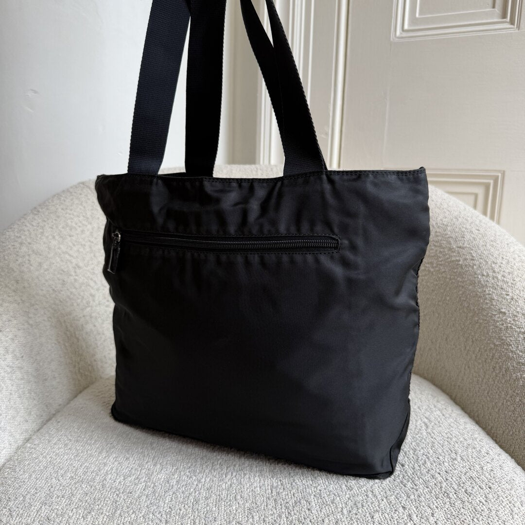 Prada Nylon Tesutto Black Tote Bag
