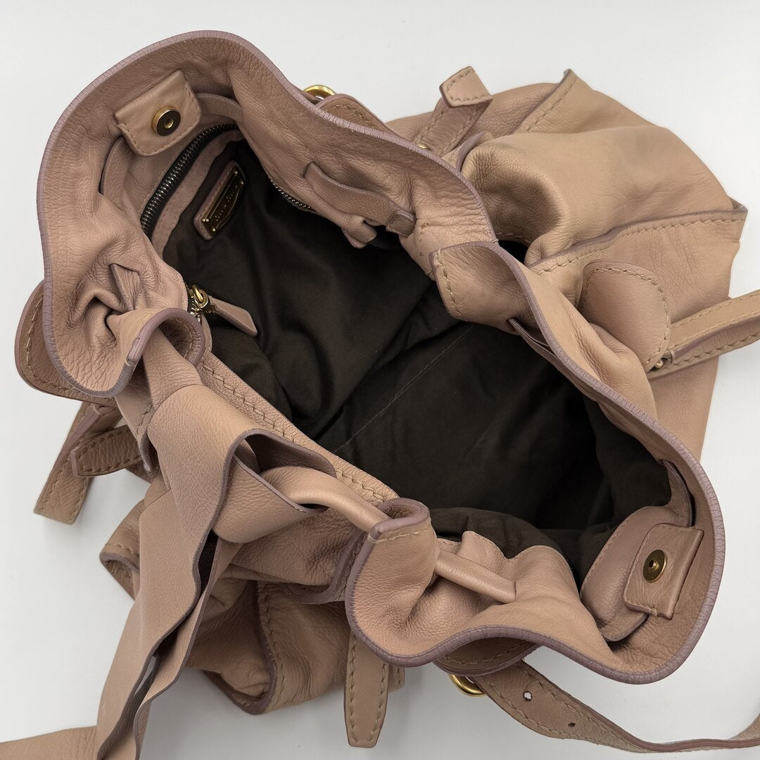 Miu Miu Vitello Leather Dusty Pink Tote Bag
