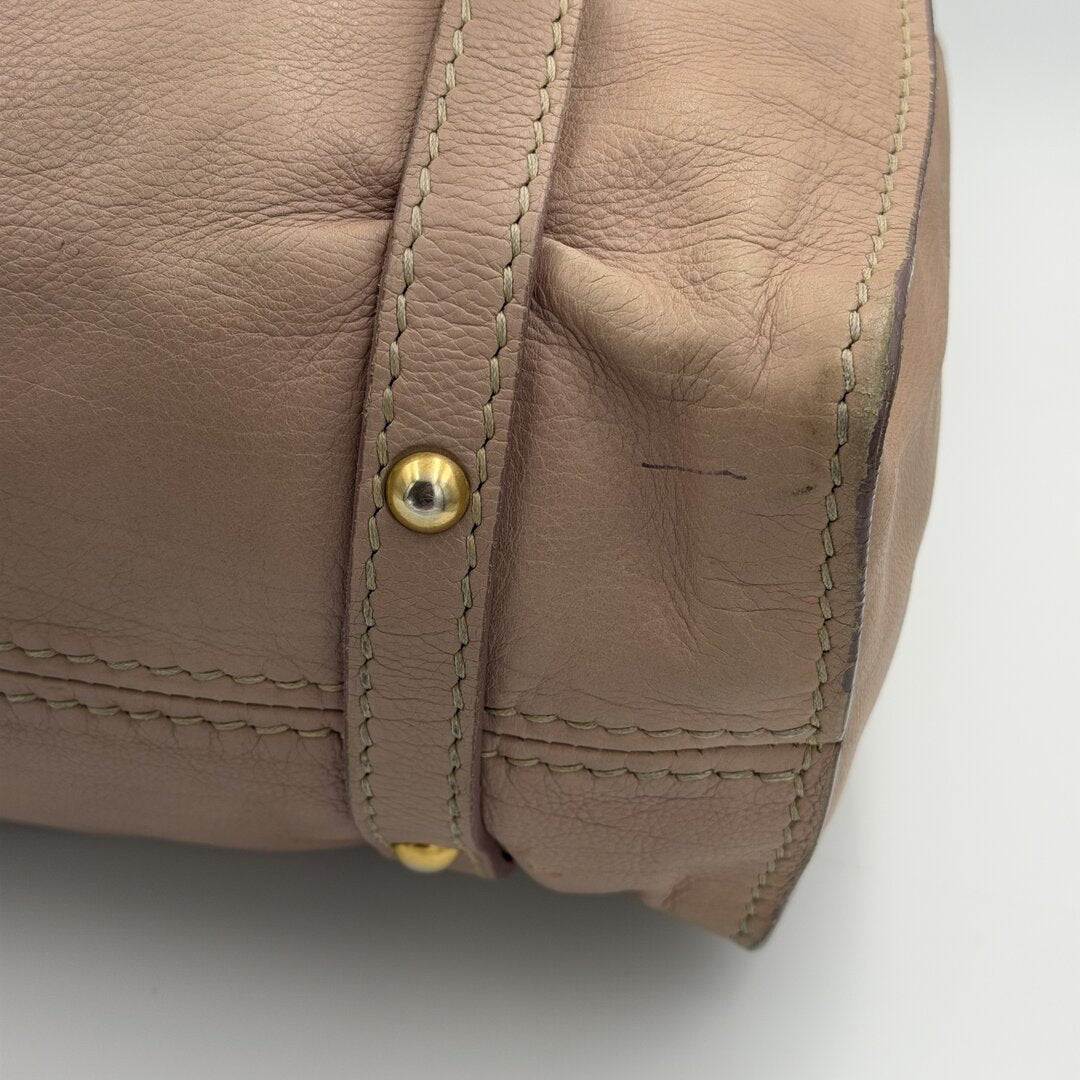 Miu Miu Vitello Leather Dusty Pink Tote Bag