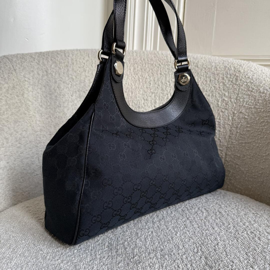 Gucci GG Canvas Monogram Black Tote Bag