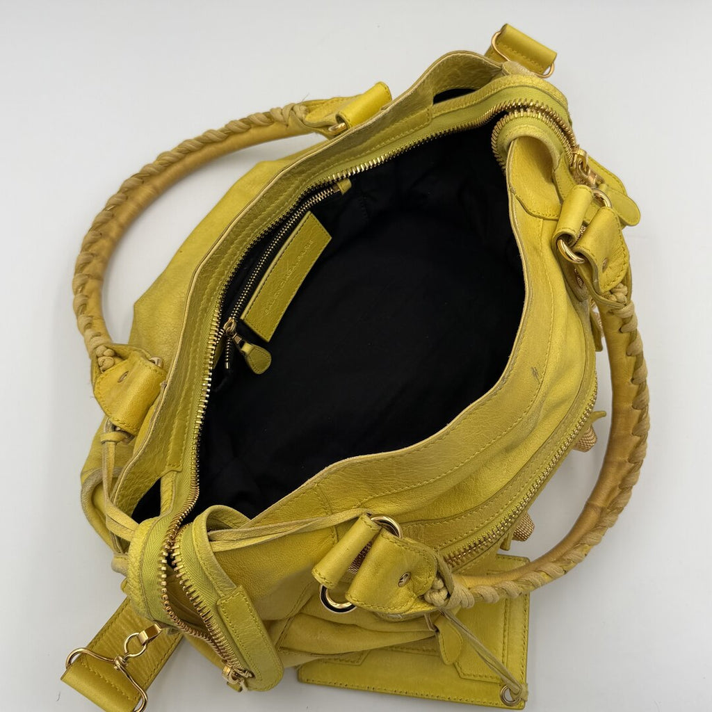 2011 Balenciaga The Giant City 21 Yellow Green Bag