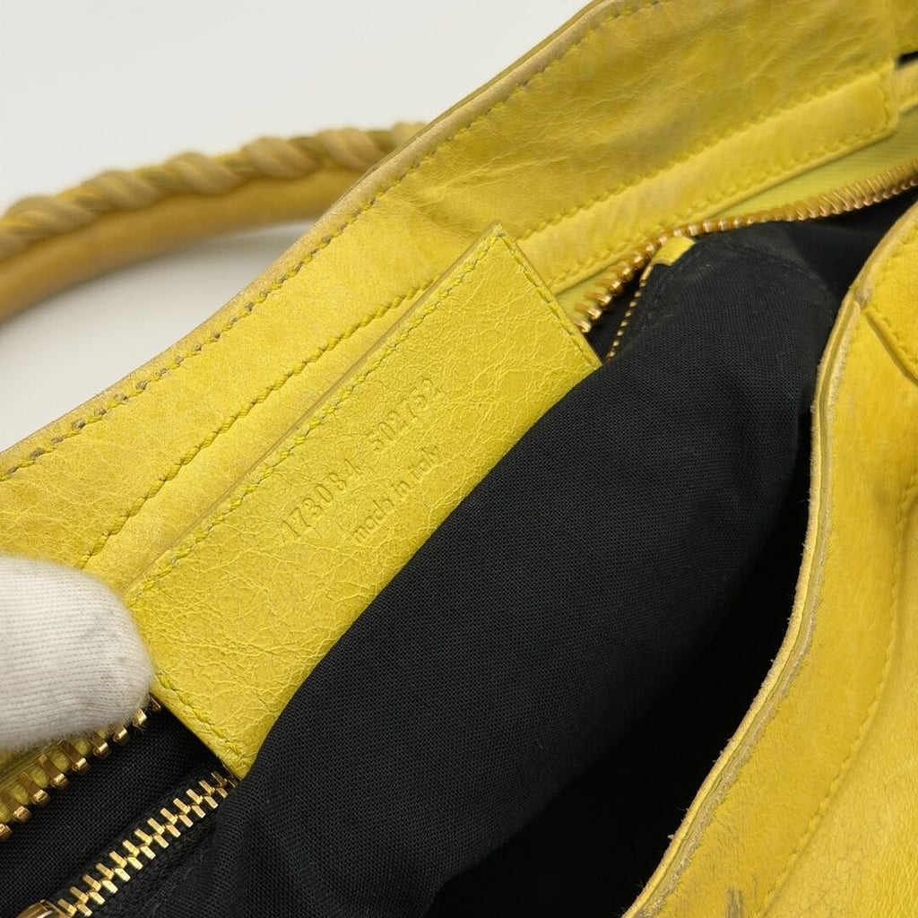 2011 Balenciaga The Giant City 21 Yellow Green Bag