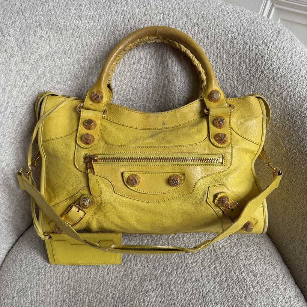 2011 Balenciaga The Giant City 21 Yellow Green Bag
