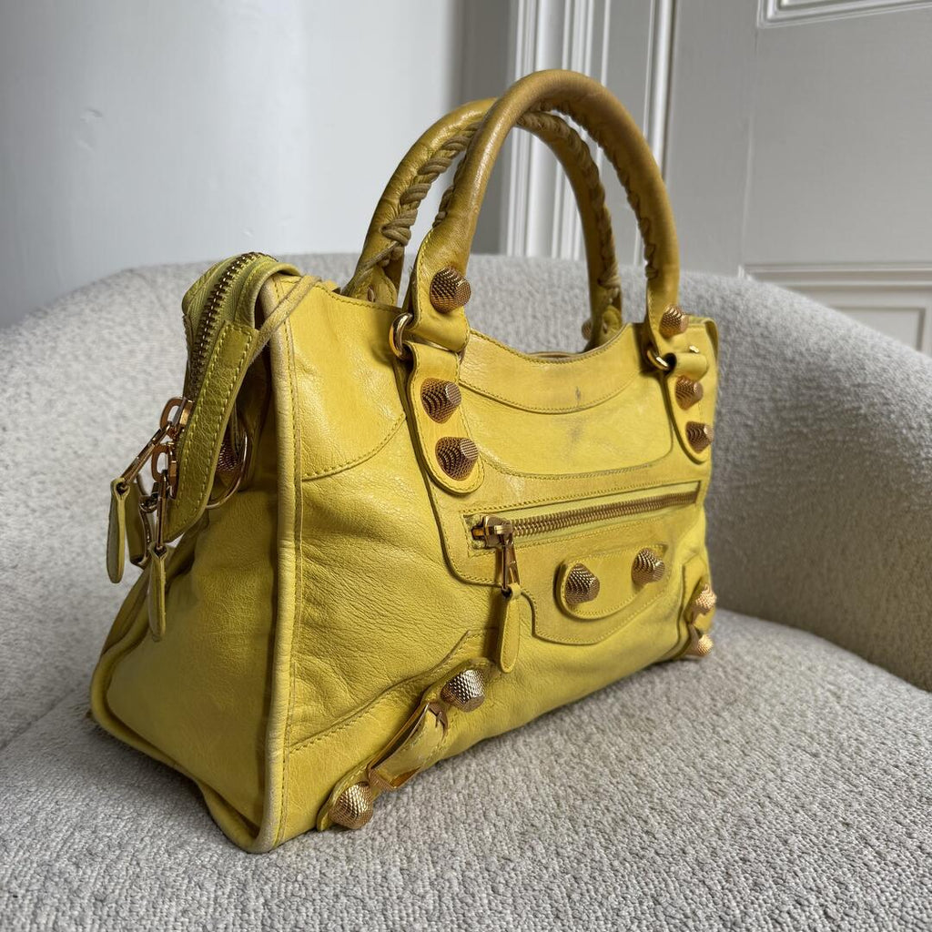 2011 Balenciaga The Giant City 21 Yellow Green Bag