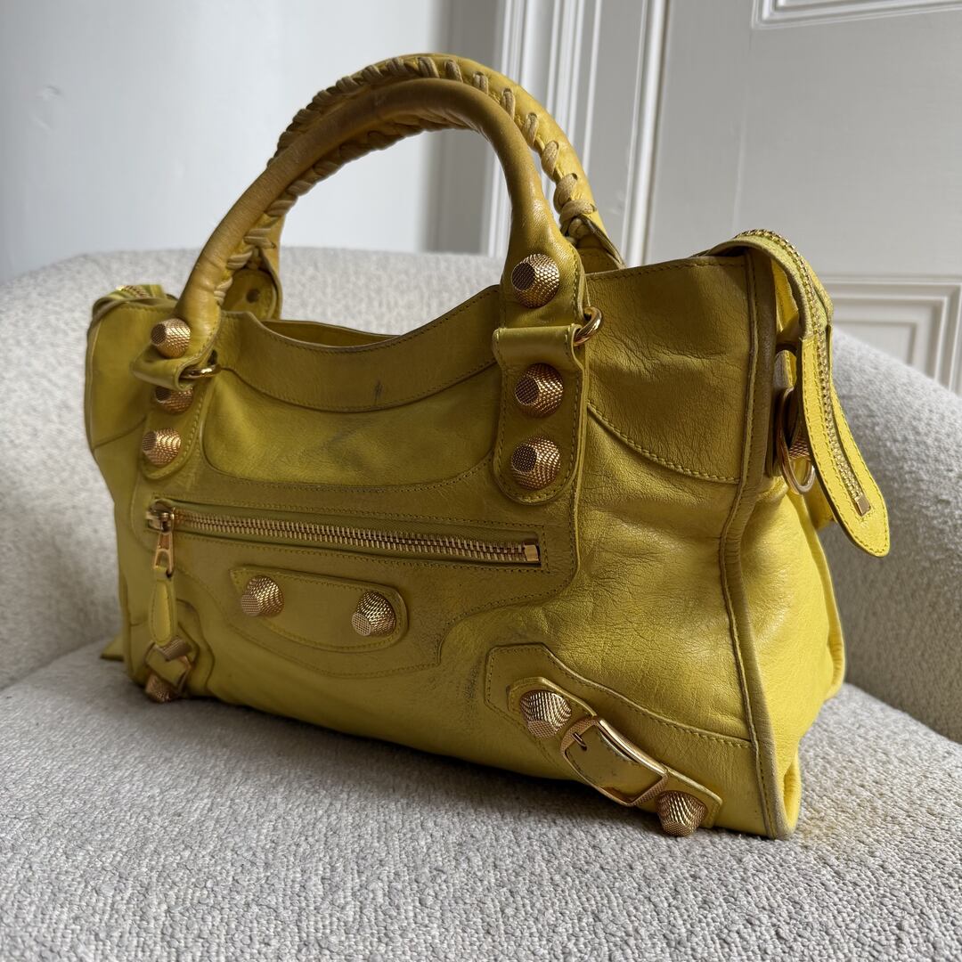 2011 Balenciaga The Giant City 21 Yellow Green Bag