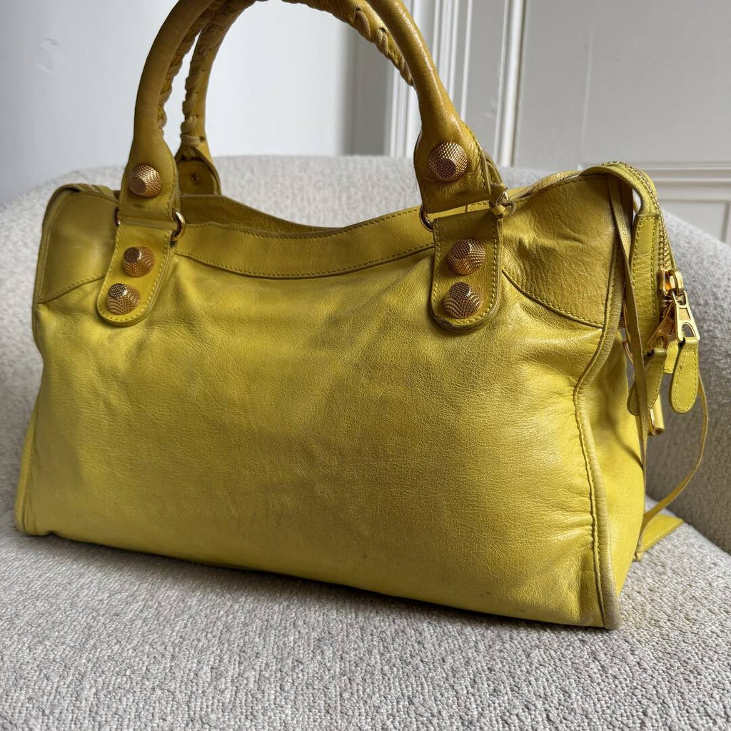 2011 Balenciaga The Giant City 21 Yellow Green Bag