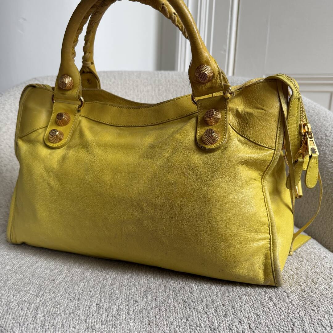 2011 Balenciaga The Giant City 21 Yellow Green Bag
