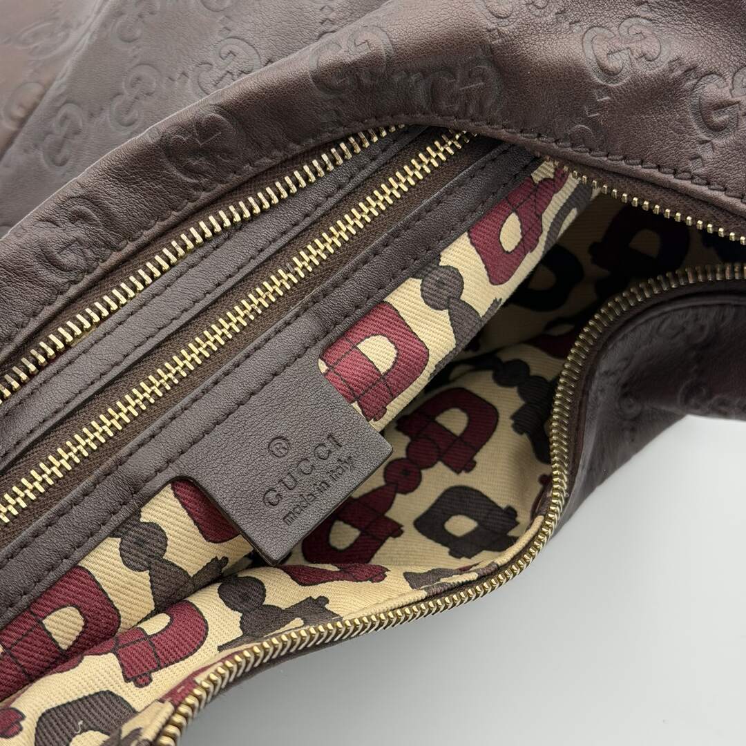 Gucci Guccissima GG Horsebit Brown Shoulder Bag