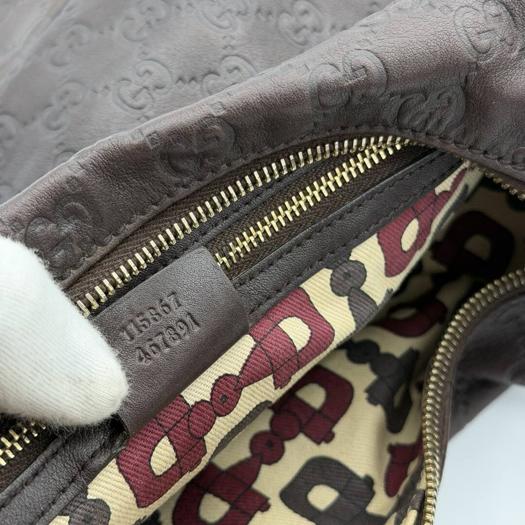 Gucci Guccissima GG Horsebit Brown Shoulder Bag