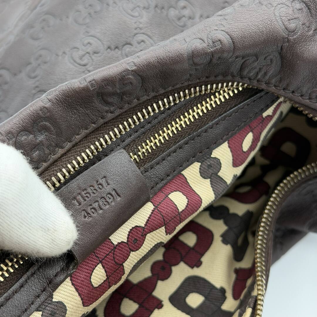 Gucci Guccissima GG Horsebit Brown Shoulder Bag