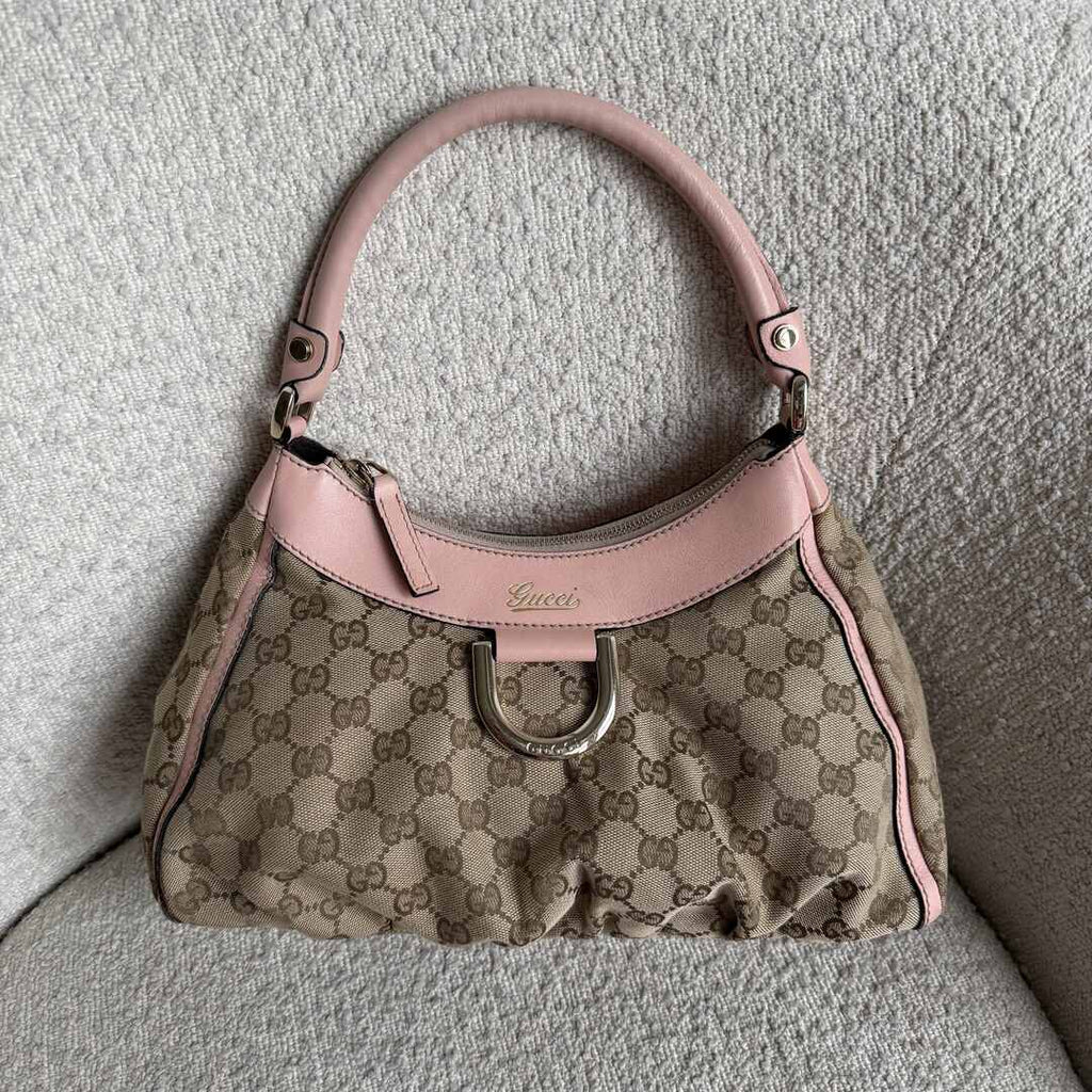 Gucci GG Canvas Abbey Pink Shoulder Bag