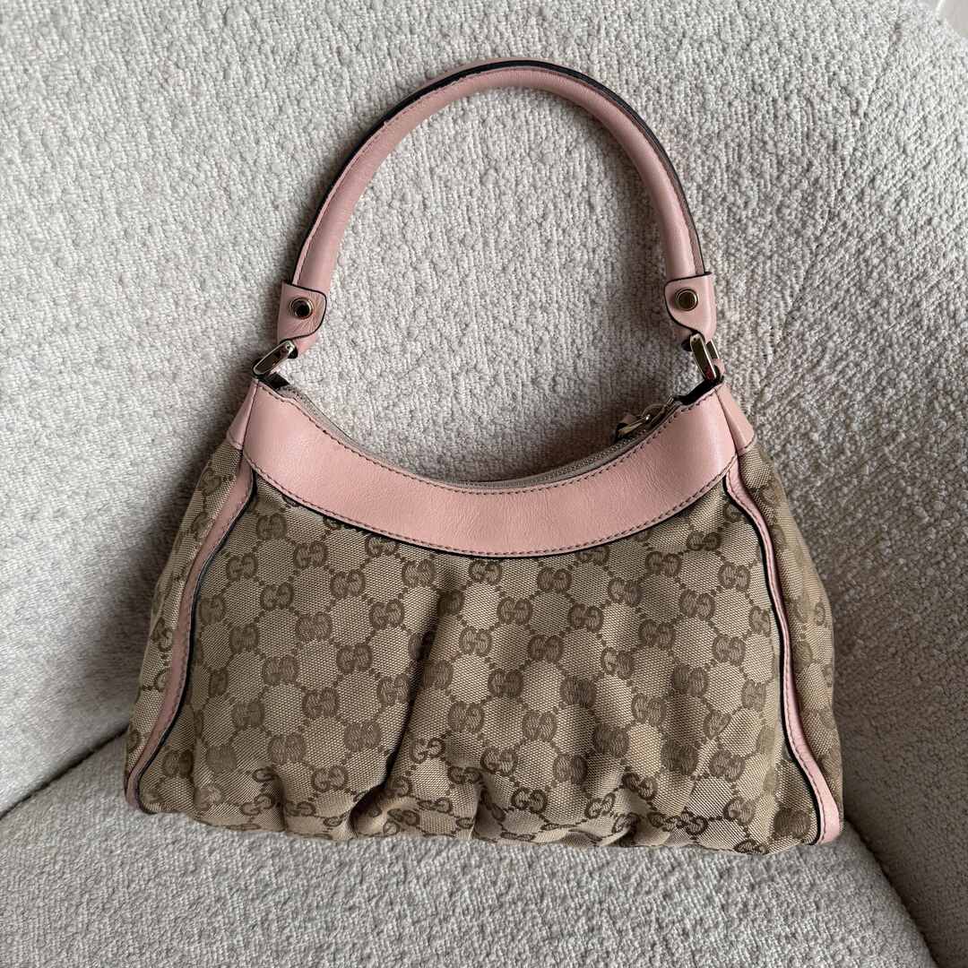 Gucci GG Canvas Abbey Pink Shoulder Bag