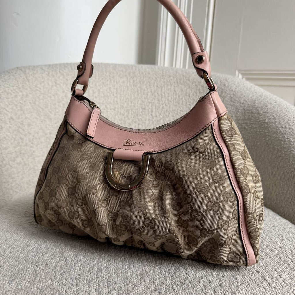 Gucci GG Canvas Abbey Pink Shoulder Bag