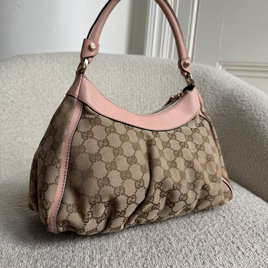 Gucci GG Canvas Abbey Pink Shoulder Bag