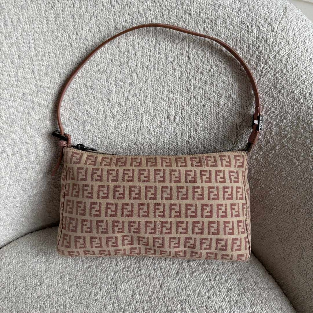 Fendi Zucchino Light Pink Shoulder Bag