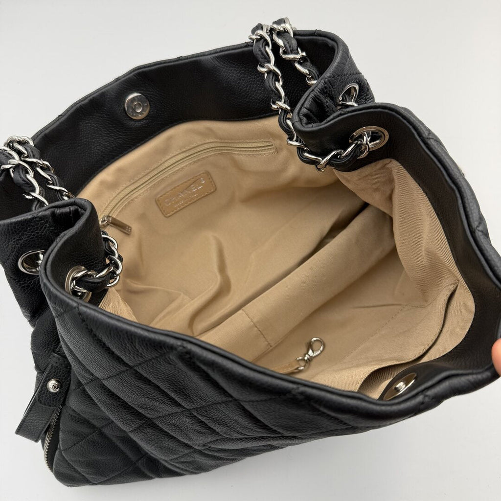 2008 Chanel CC Timeless Expandable Caviar Black Shoulder Bag