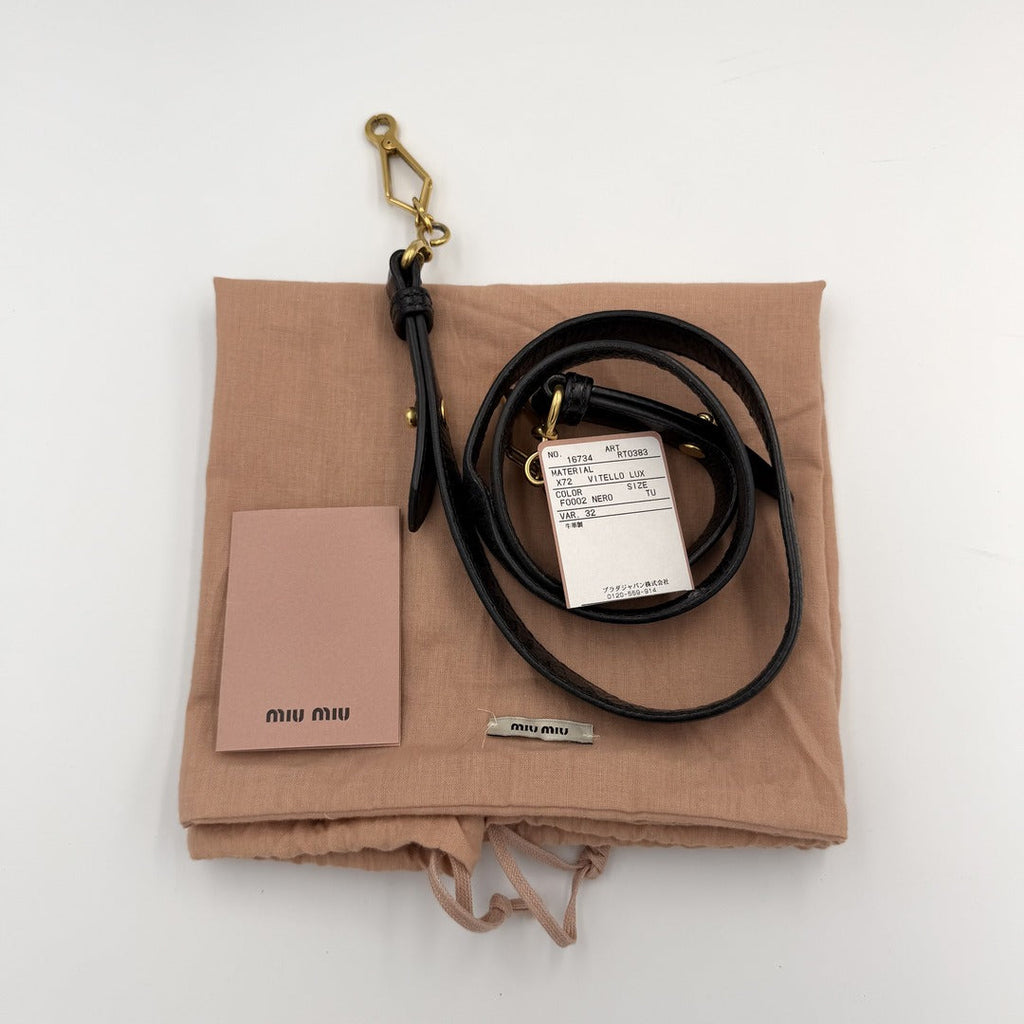 2007 Miu Miu Vitello Black Leather Handbag