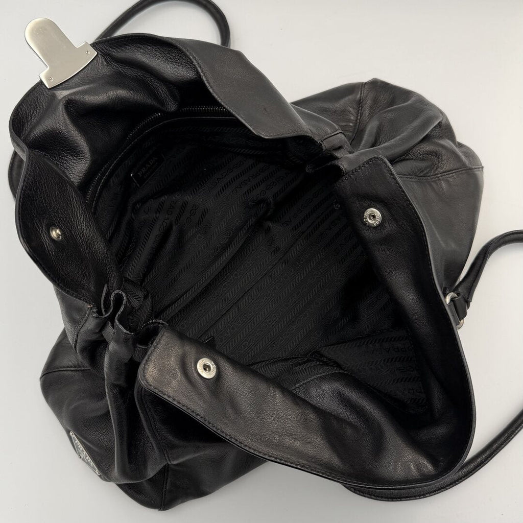 2005 Prada Easy Leather Black Shoulder Bag