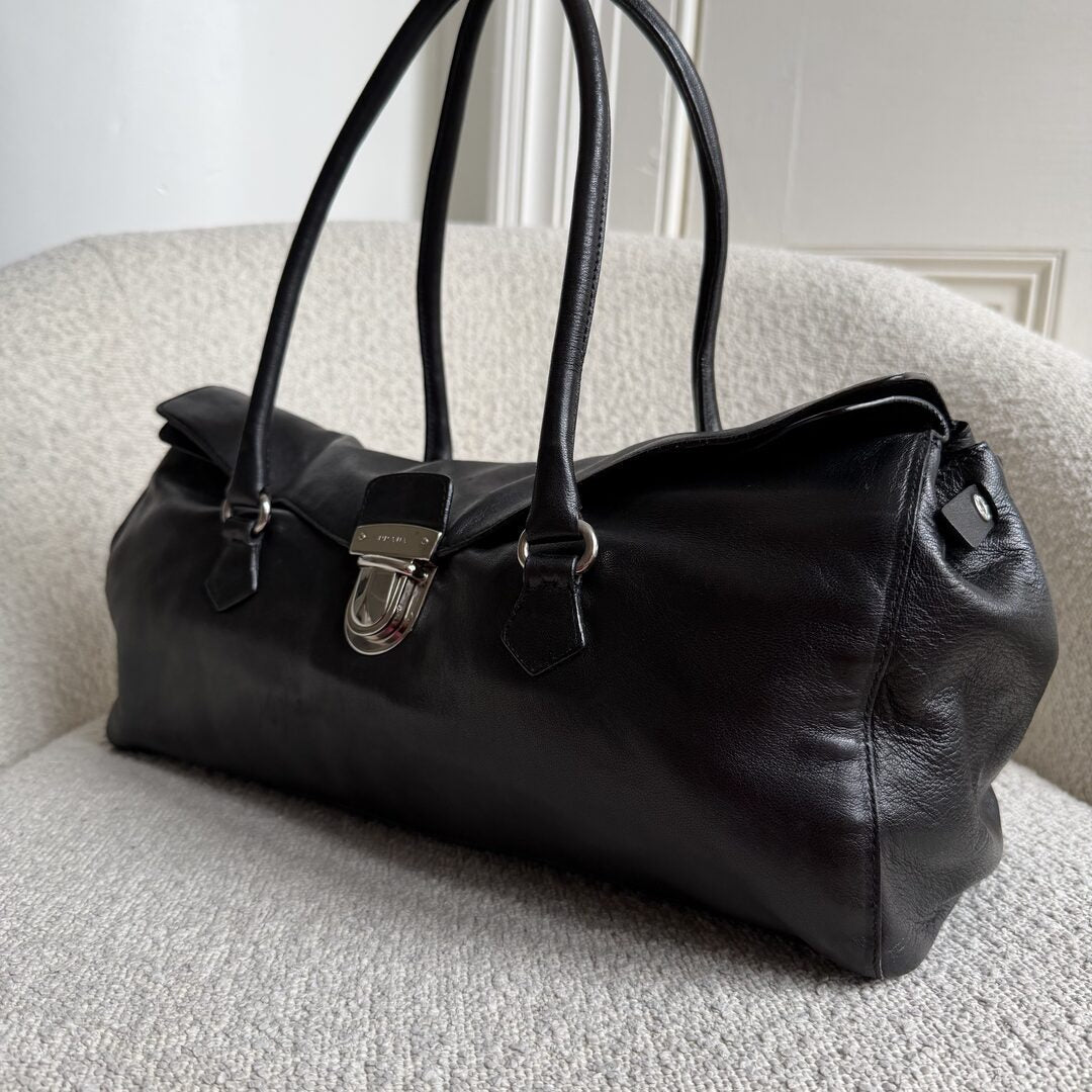 2005 Prada Easy Leather Black Shoulder Bag