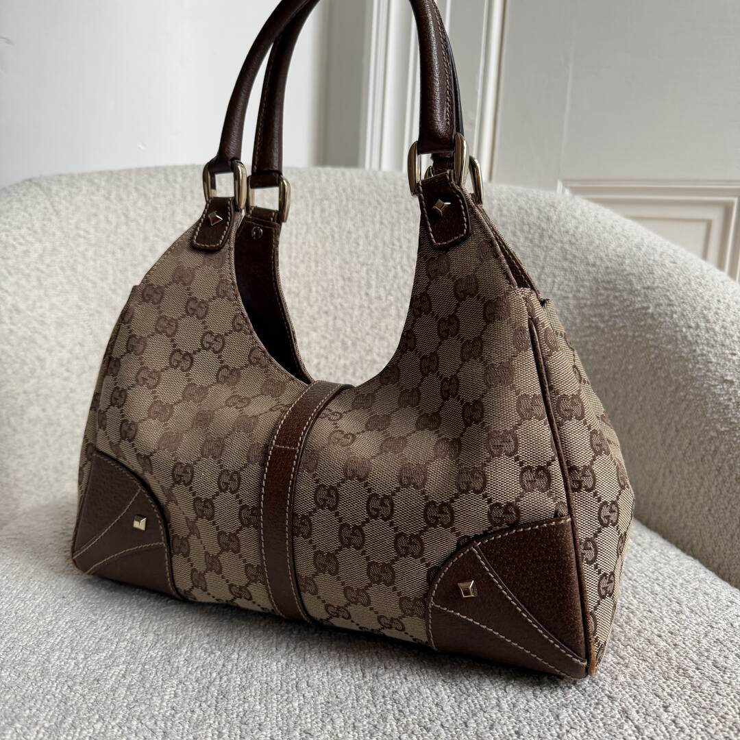 Gucci GG Canvas Jackie Brown Hobo Shoulder Bag