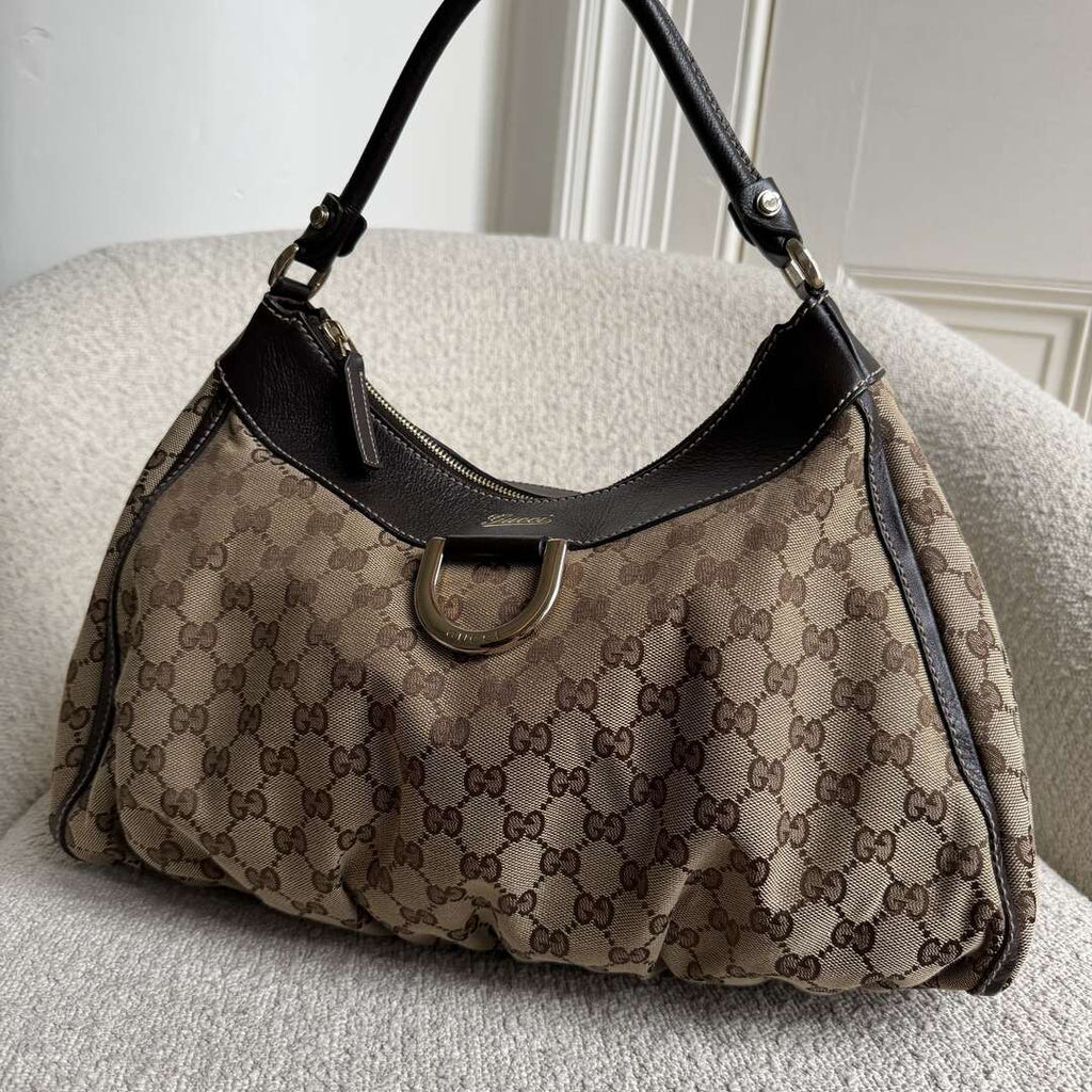 Gucci GG Canvas Abbey Brown Shoulder Bag