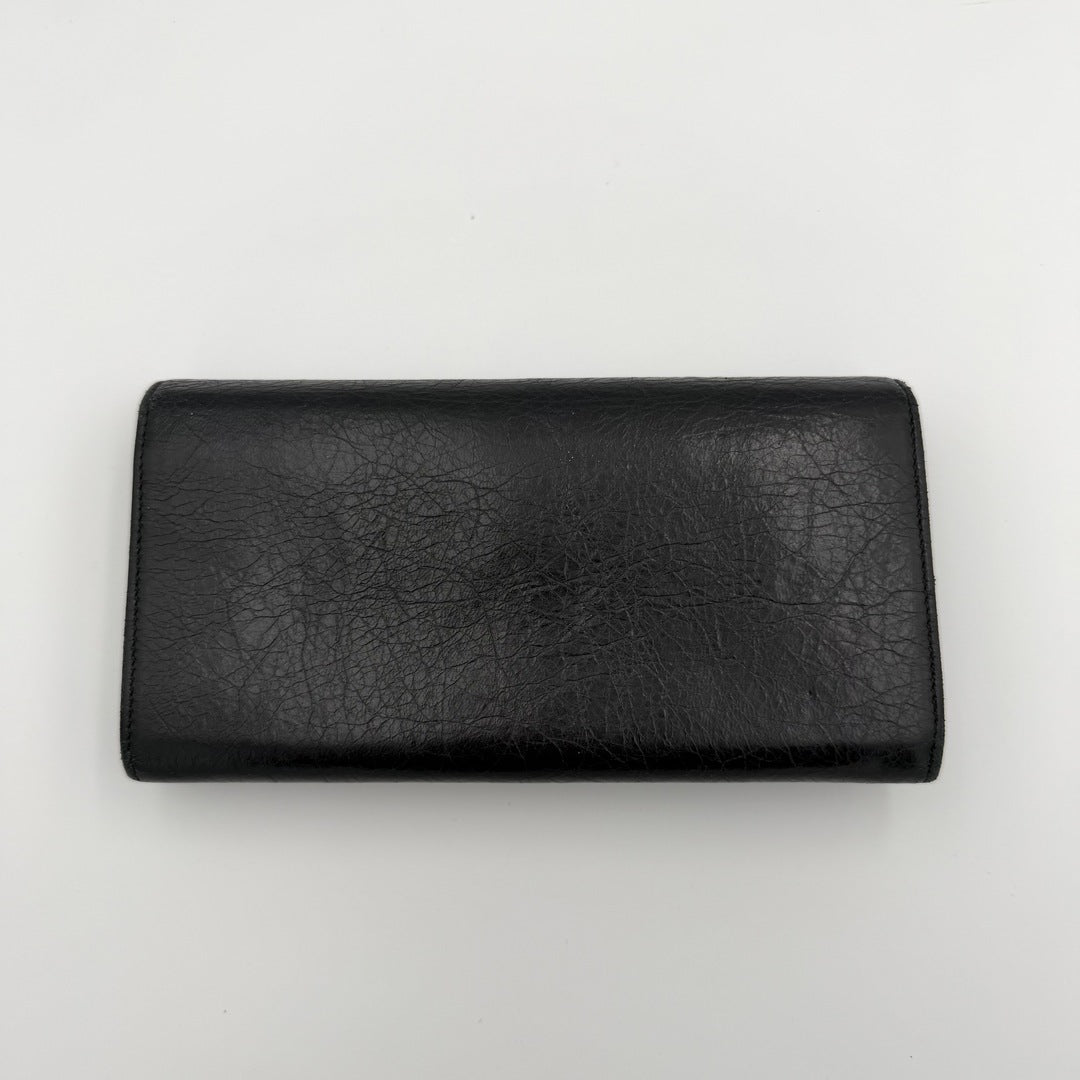 Balenciaga Giant 21 Continental Leather Black Zip Wallet
