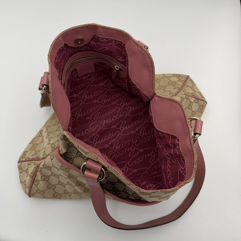 Gucci GG Canvas Charmy Pink Shoulder Bag
