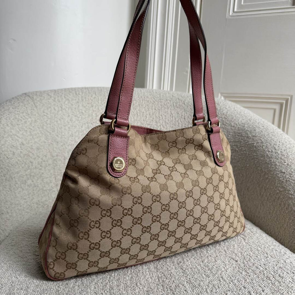 Gucci GG Canvas Charmy Pink Shoulder Bag