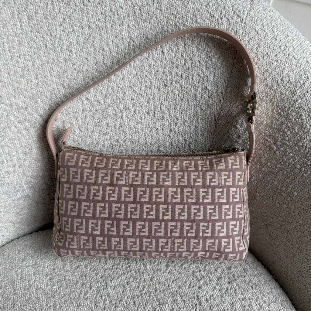 Fendi Zucchino Light Pink Shoulder Bag