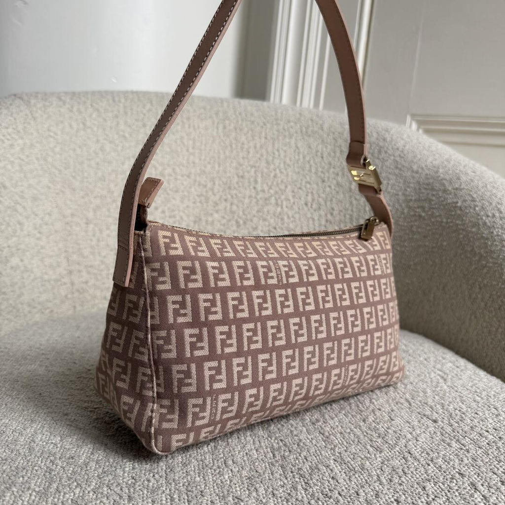 Fendi Zucchino Light Pink Shoulder Bag