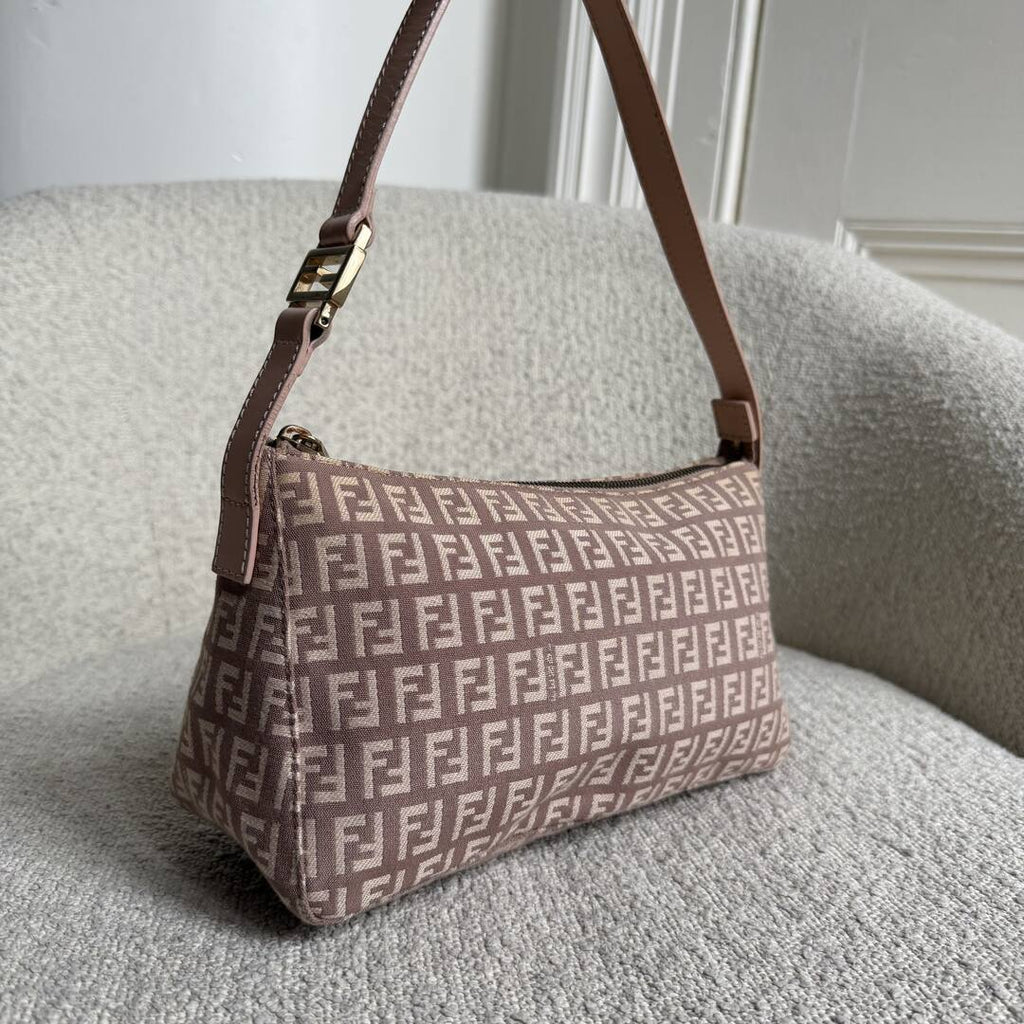 Fendi Zucchino Light Pink Shoulder Bag