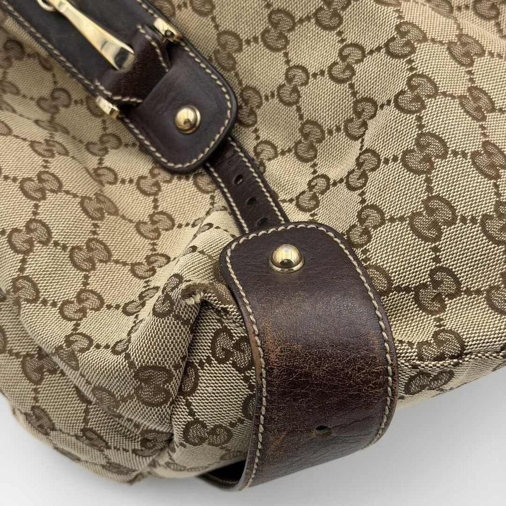 Gucci GG Canvas Horsebit Brown Tote Bag