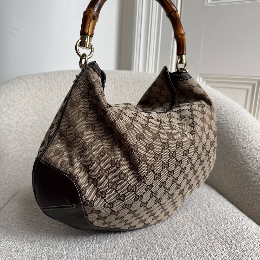 Gucci GG Canvas Peggy Brown Shouler Bag