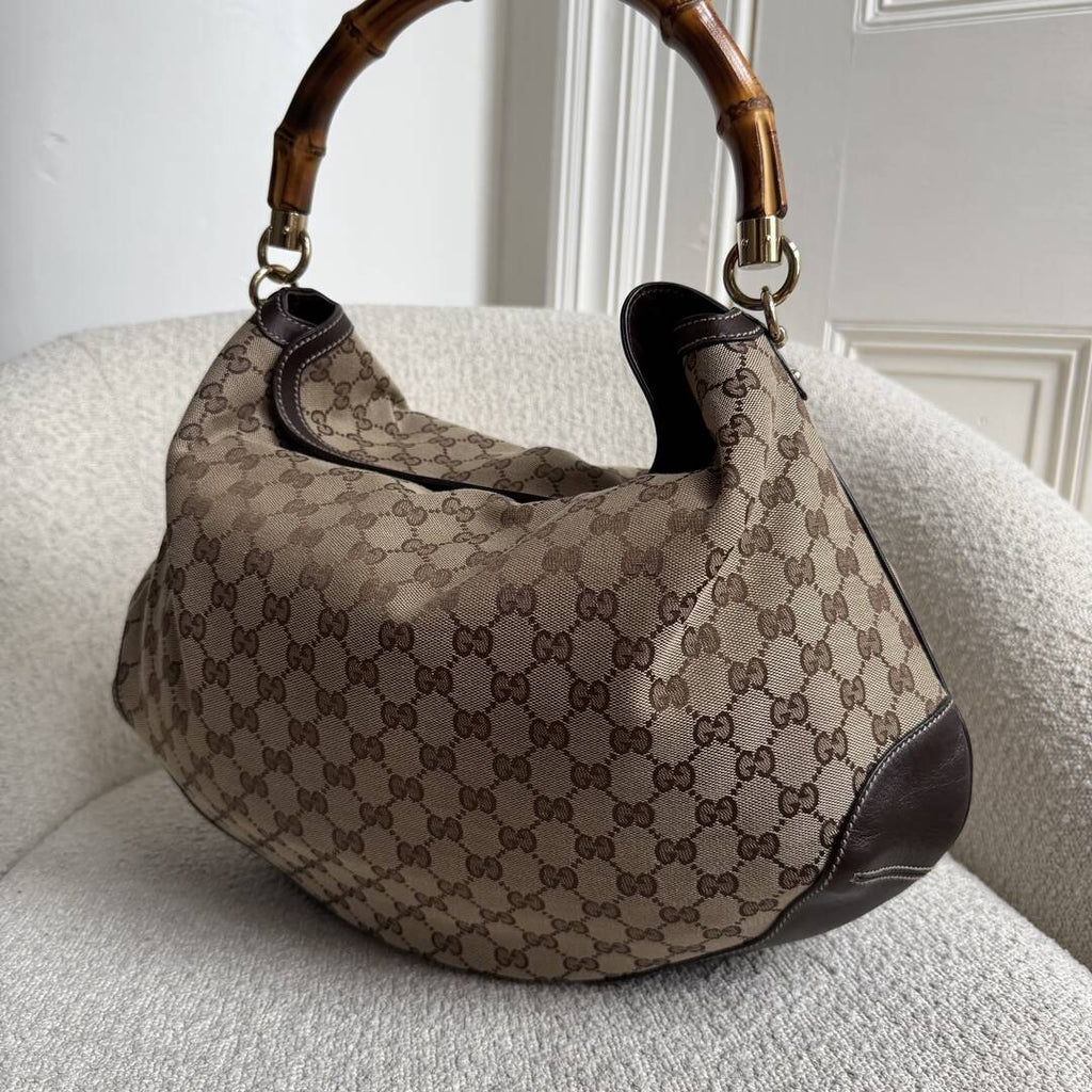Gucci GG Canvas Peggy Brown Shouler Bag