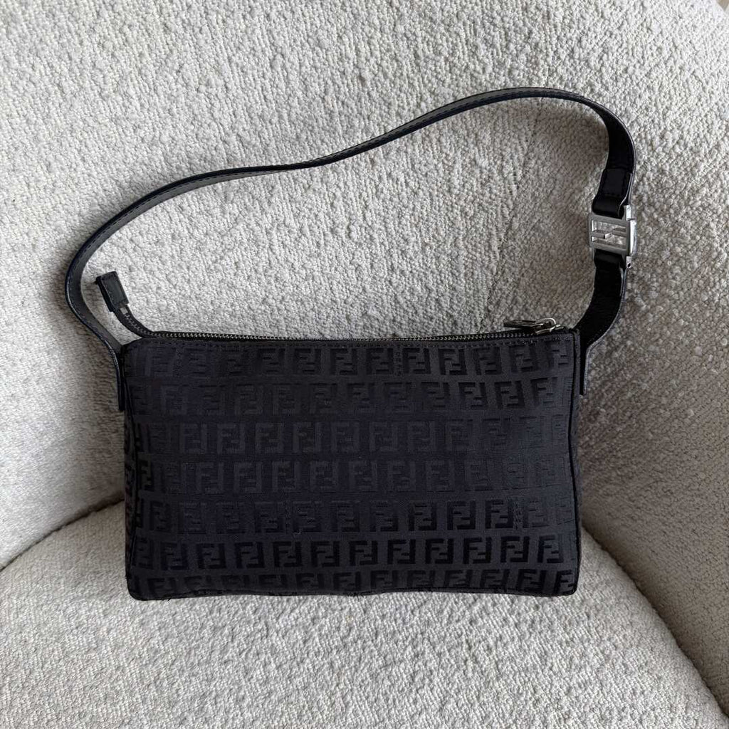 Fendi Zucchino Black Shoulder Bag