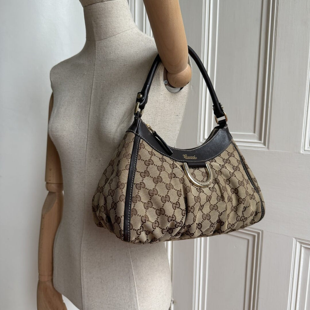 Gucci GG Canvas Abbey Brown Shoulder Bag