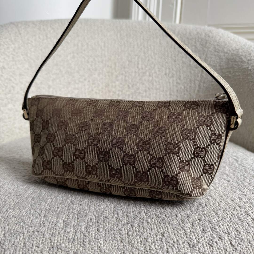 Gucci GG Monogram White Boat Pochette Handbag