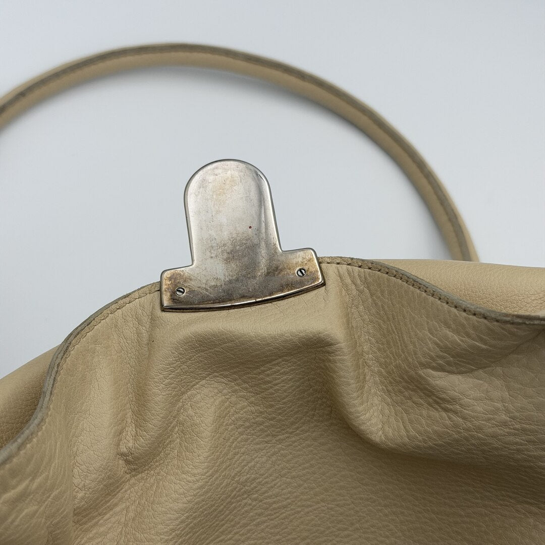 Prada Vitello Easy Leather Beige Shoulder Bag