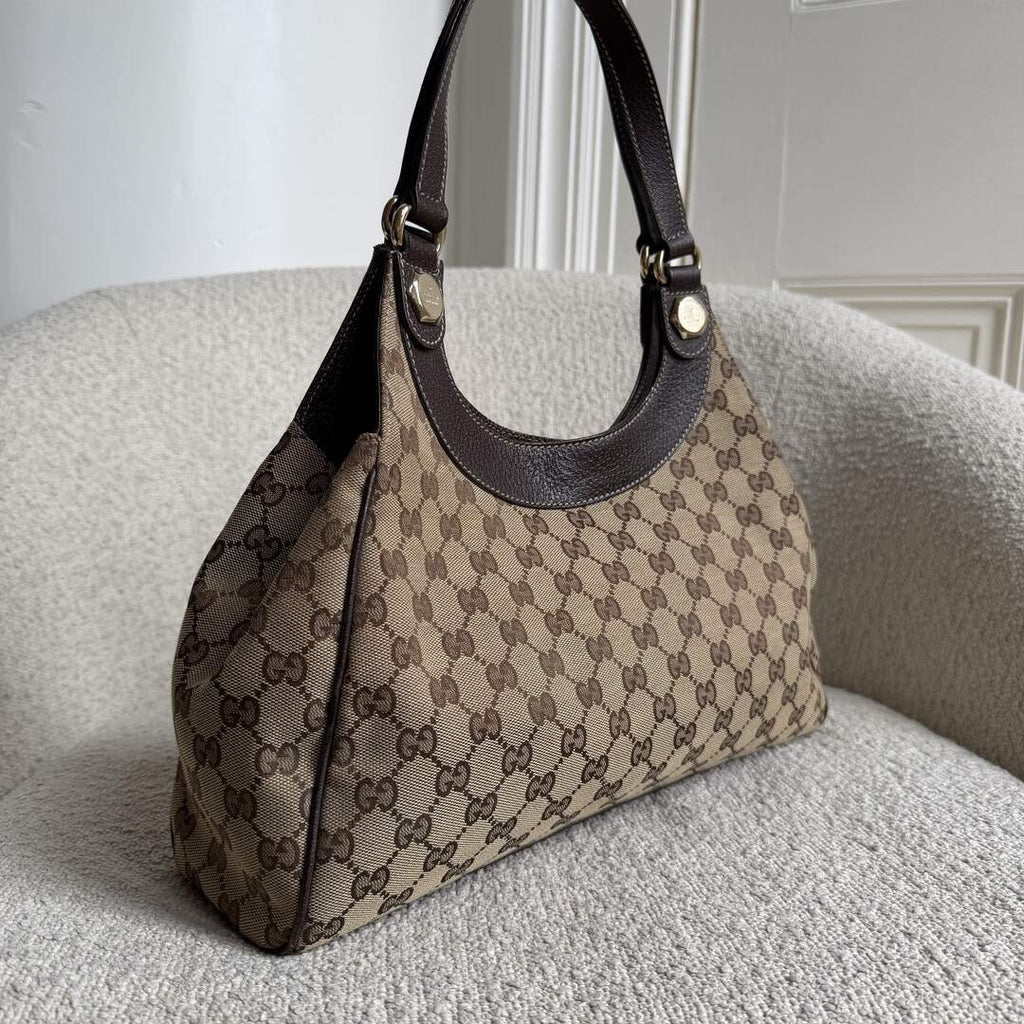 Gucci GG Monogram Canvas Brown Tote Bag