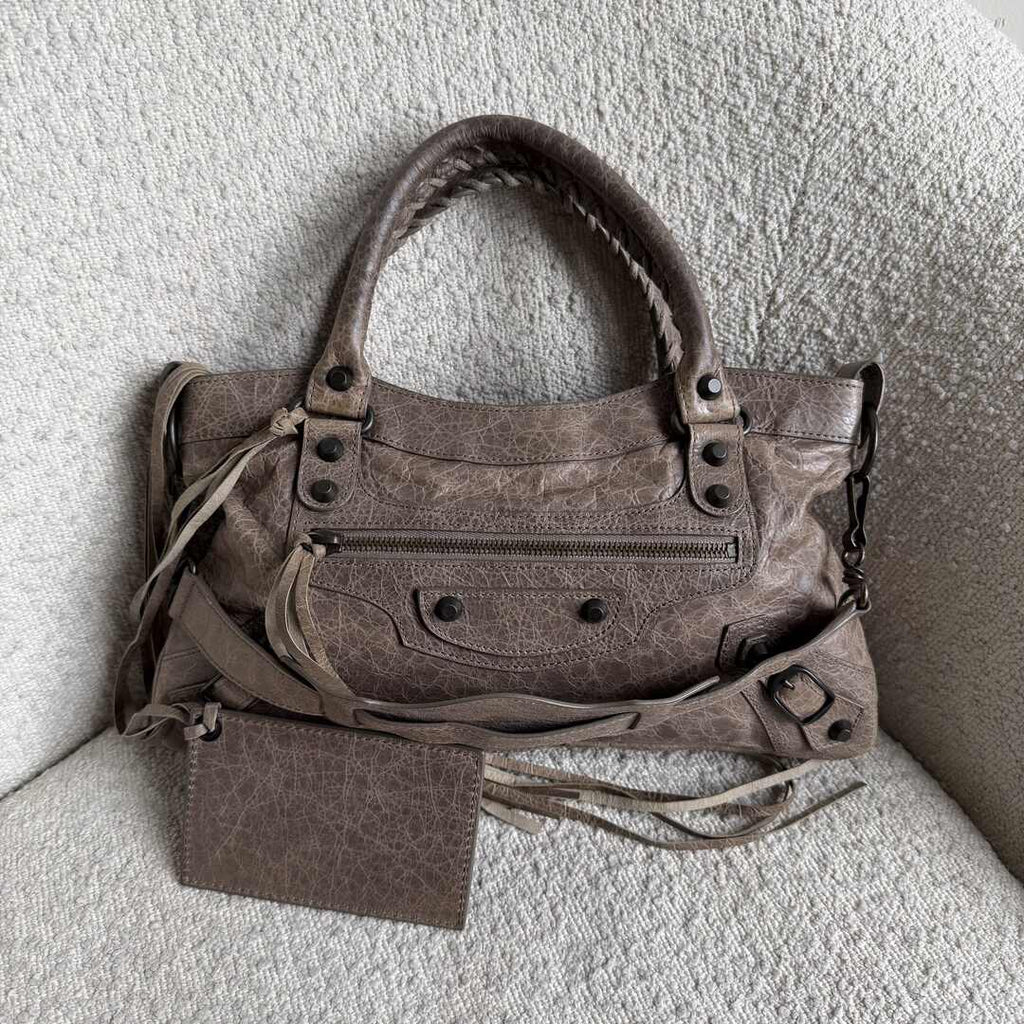 2012 Balenciaga First Light Taupe Leather Handbag