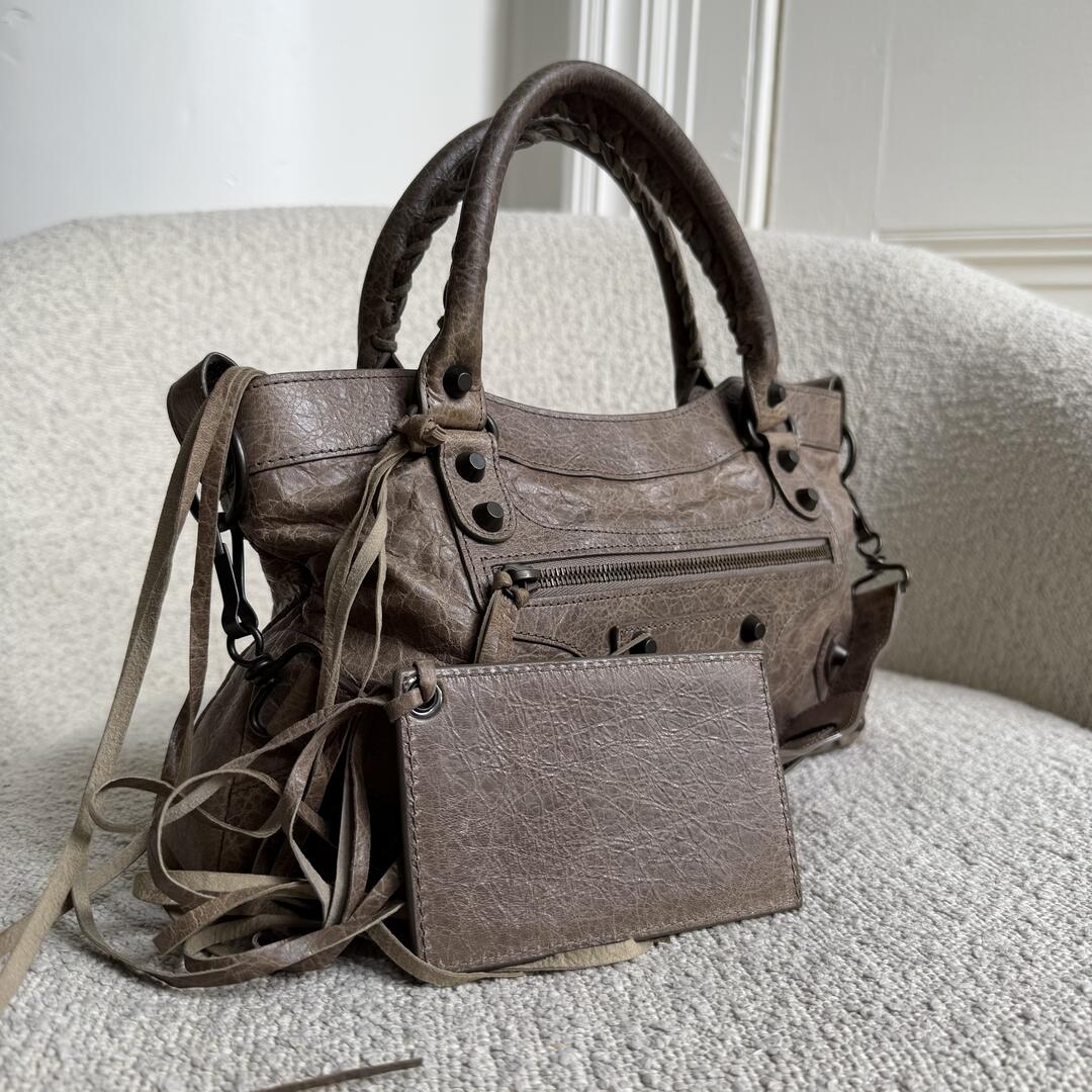 2012 Balenciaga First Light Taupe Leather Handbag