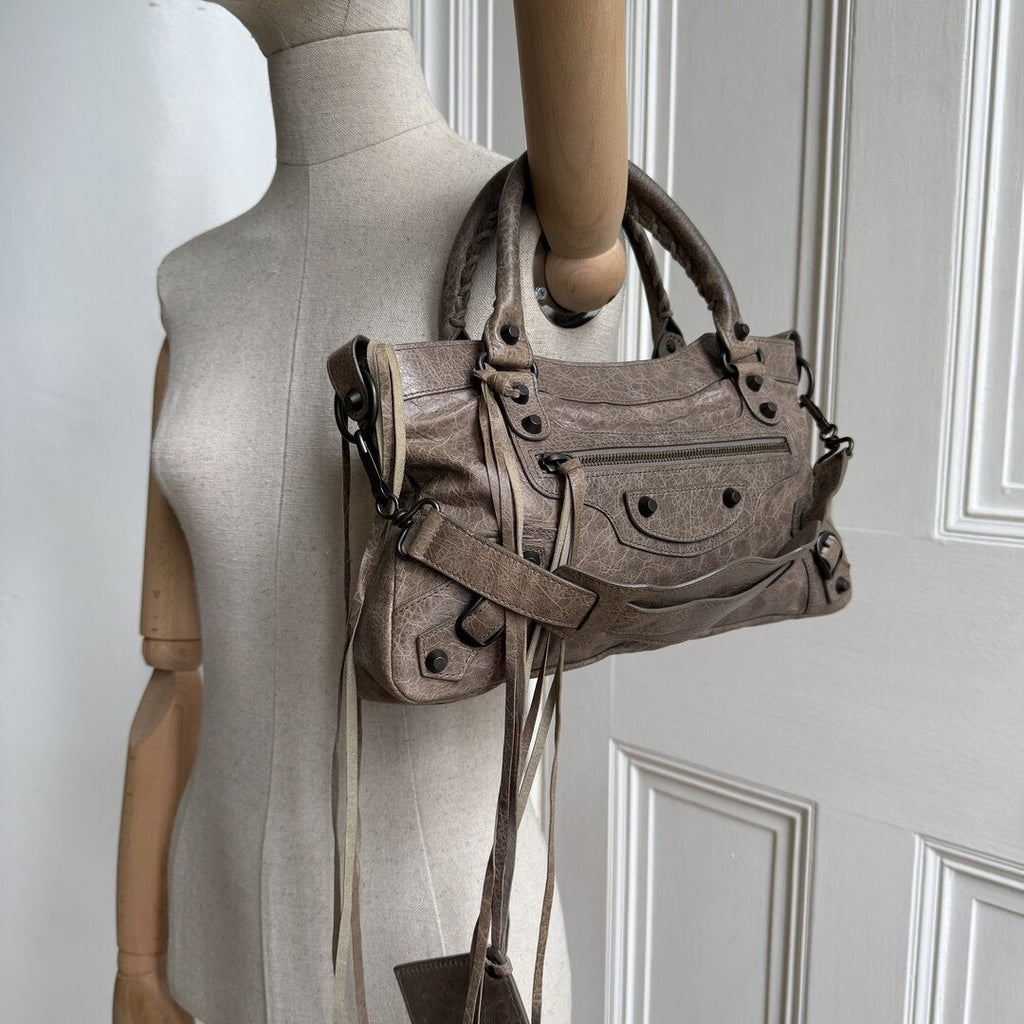2012 Balenciaga First Light Taupe Leather Handbag