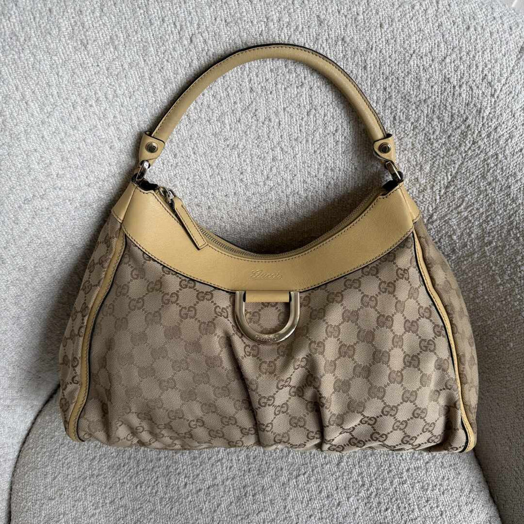Gucci GG Canvas Abbey Butter Yellow Shoulder Bag