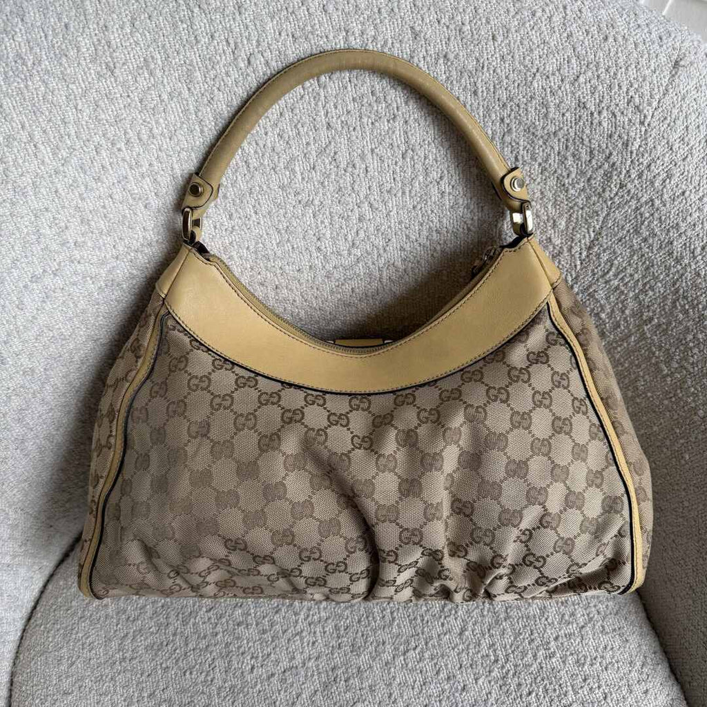 Gucci GG Canvas Abbey Butter Yellow Shoulder Bag