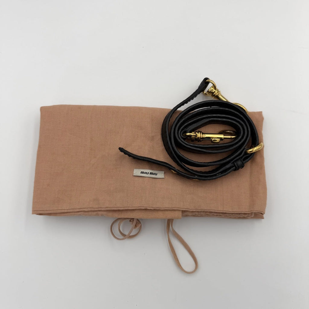Miu Miu Vitello Leather Black Shoulder Bag