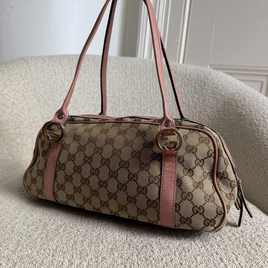 Gucci GG Canvas Twins Pink Shoulder Bag