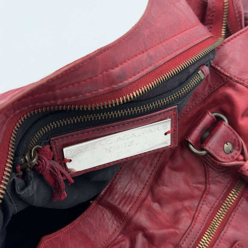 2005 Balenciaga City Leather Red Handbag